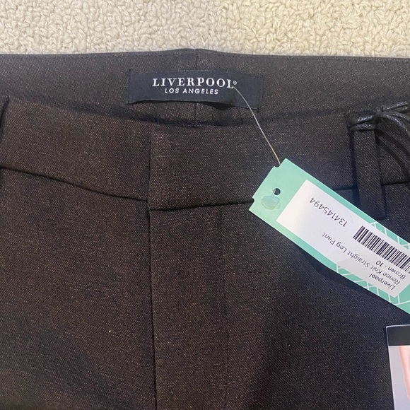 Liverpool Renee Knit Straight Leg Pant Brown/Copper - Picture 5 of 5